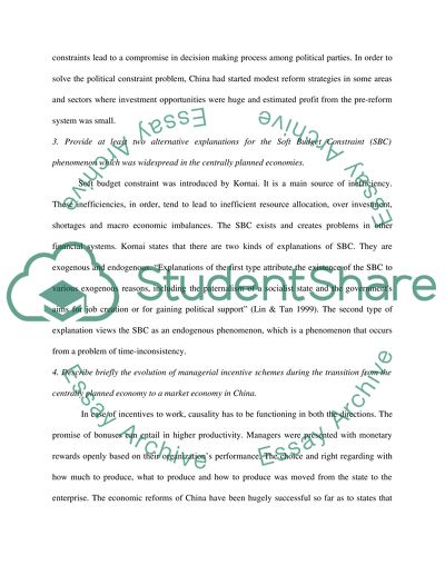 The Economic Reform Strategy in China Started in 1978