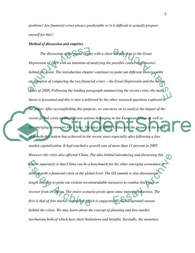 Global Financial Crisis 2008 and Its Impact on the European Union