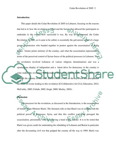 Cedar Revolution of 2005 In Lebanon