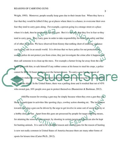 Understanding why People Carry Guns Along