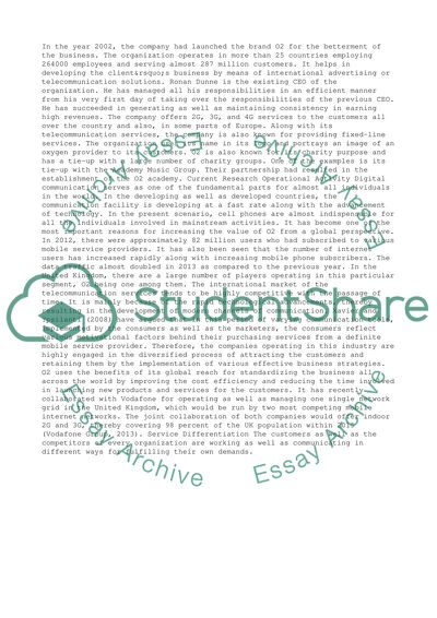 Operational Activity of the Brand O2