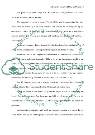 Secretary of State for Defence