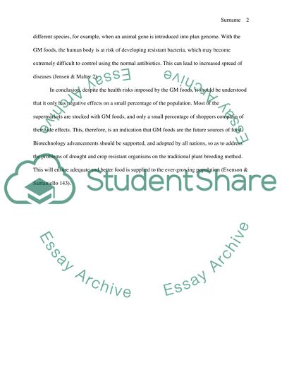 Consumer Acceptance of Genetically Modified Foods