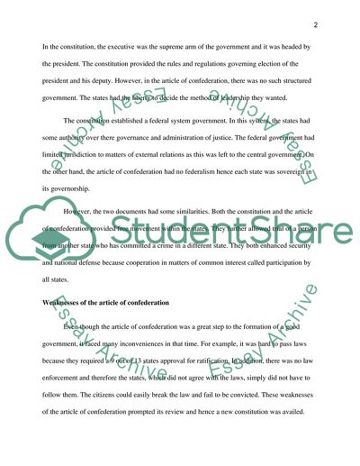 Confederation and Constitution