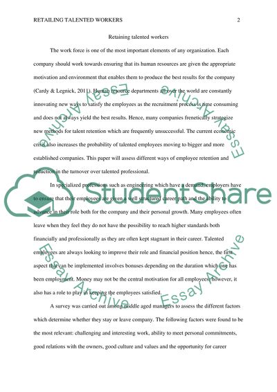 Retaining talented workers