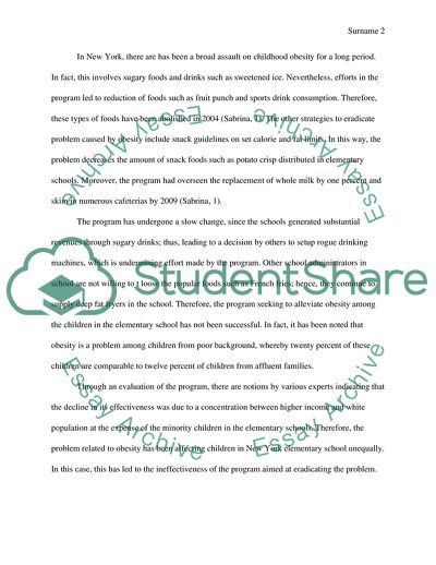Preventing Obesity in Elementary School