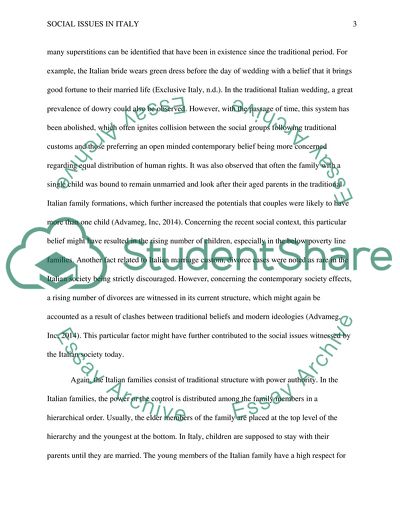 Social Issues in Italy