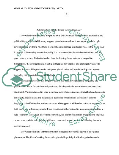 Globalization and the Rising Income Inequality