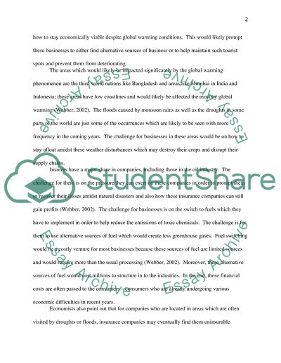 Global Warming and a Major Impact on Businesses