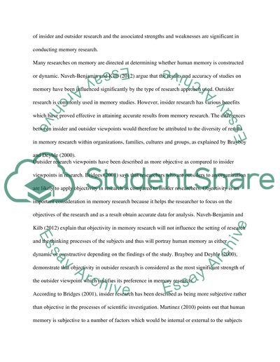 Insider Memory Research