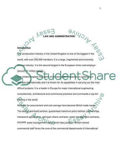 Recent Developments in Construction Procurement in the UK