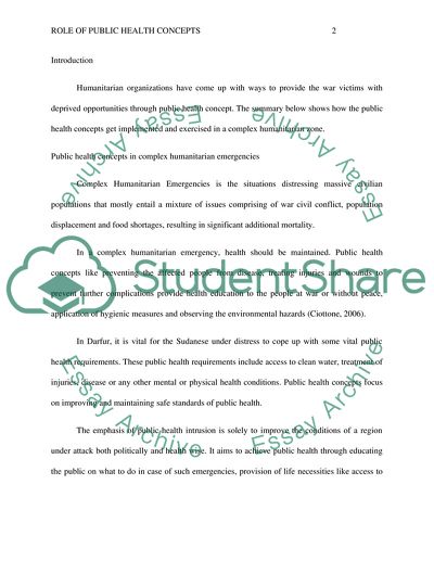 Humanitarian Emergencies and role of Public Health Professional