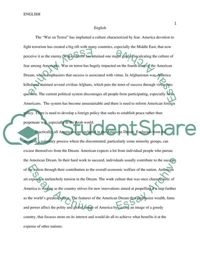 The Features of the American Dream