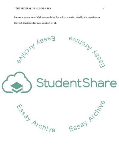 The Federalist Number Ten