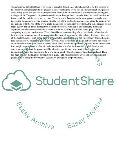 Small and Medium Enterprises in Globalization Era