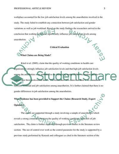 Influence of Working Conditions on Job Satisfaction in Anesthetists by Kinzl, F, Knotzer, H