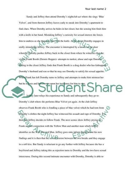 Interpretations of David Lynchs film Blue Velvet