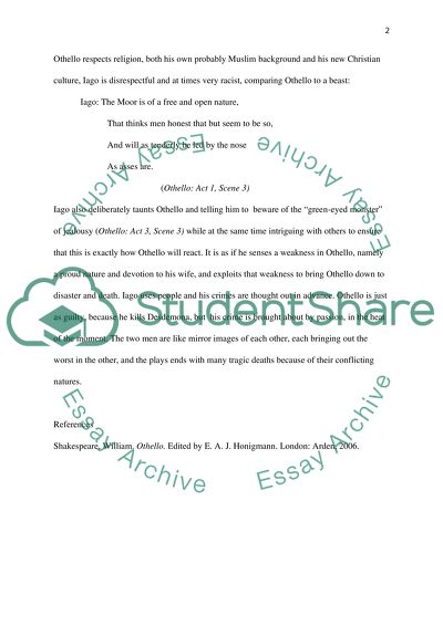 Compare and contrast Otello and Iago from the play of Sharespare