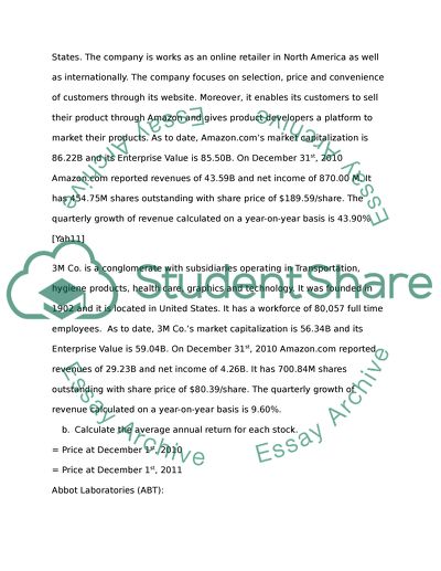 Business Summary and Key Statistics for the Three Stocks