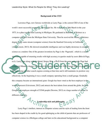 Personal and Organizational Values of Larry Page