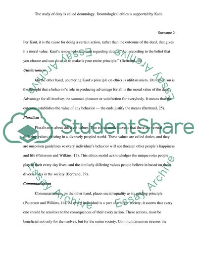 Existing Ethics Models