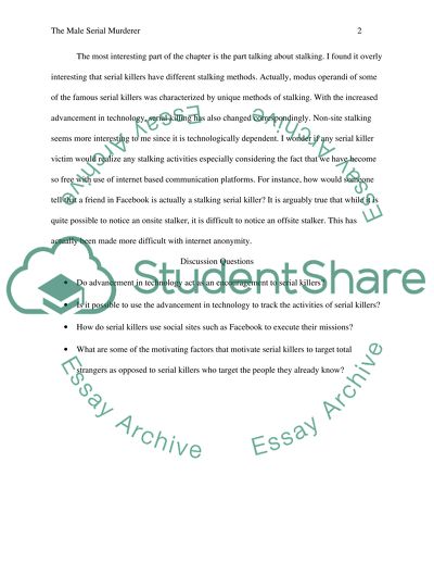 The Male Serial Murder