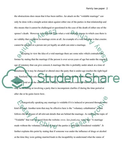 The Law on Voidable Marriages is Out Dated