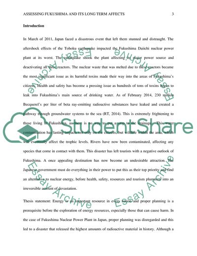 Assessing Fukushima and Its Long Term Affects