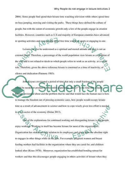 Economics of Leisure