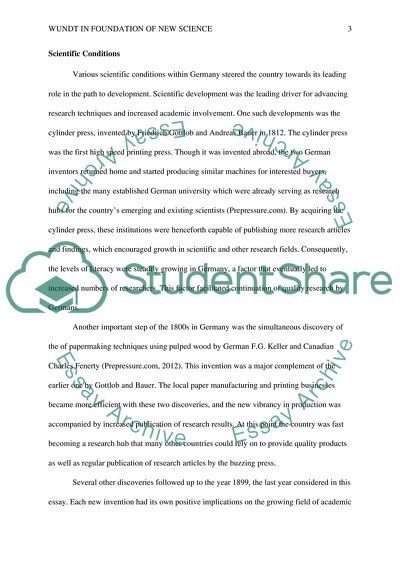 The Foundation of a New Science and Wundt as a Figurehead