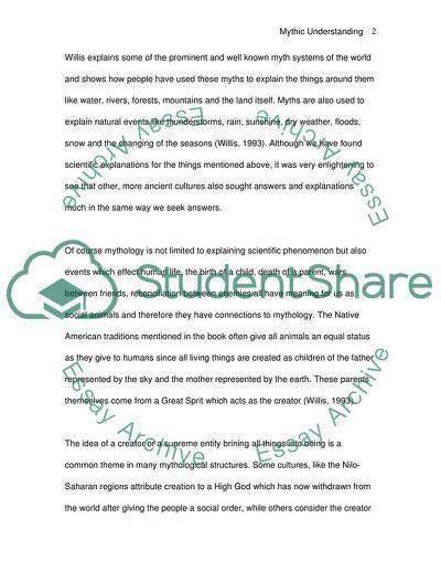 Changes in my understanding of mythology after taking mythology course