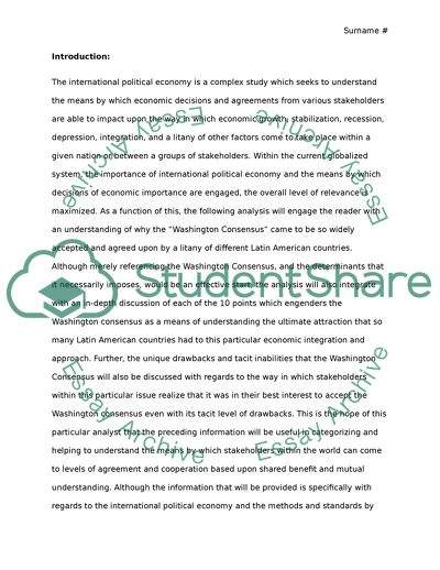 Secret of Washington Consensus