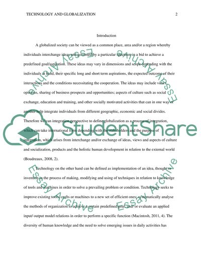 Technology and Globalization