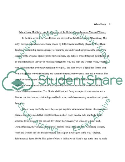 When Harry Met Sally: An Examination of the Relationships between Men and Women