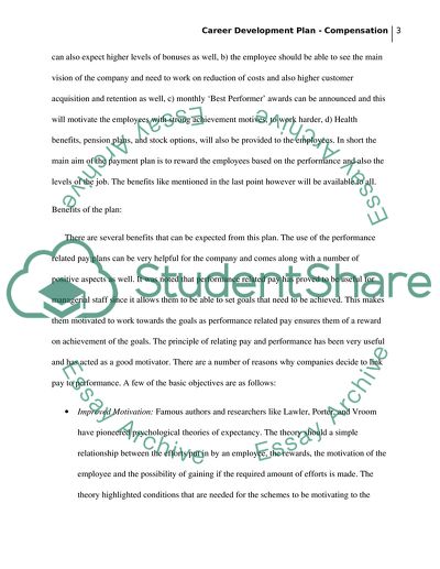 Career Development Plan Compensation