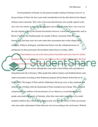 The Holocaust History Research Paper