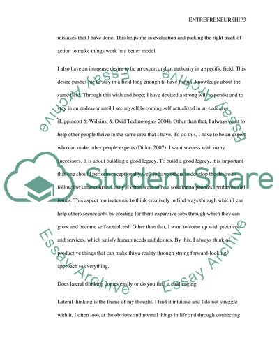 Characteristics of an Entrepreneurial Person