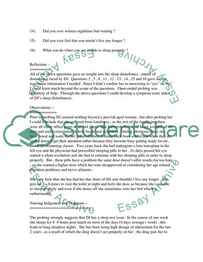 Sleeping Problems of the Elderly