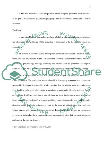 Personalised Learning, the National Curriculum and the Rose Review