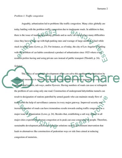 How Policies of Sustainable Development Can Meet the Problems of Urbanization