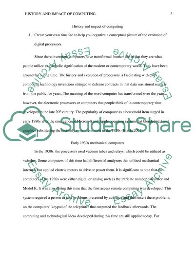 History and Impact of Computing
