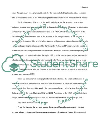 Voter Turnout in the United States of America 2012 Elections