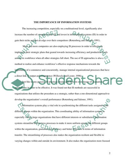 Information System In Organizations