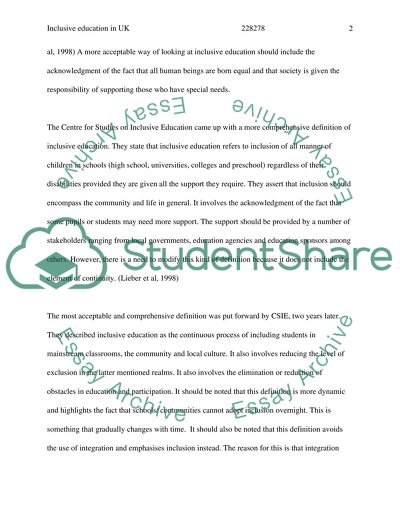 Inclusive Education in UK