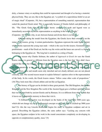 Comparing the Marble Statue of a Kouros Archaic and the Statuette of Amun