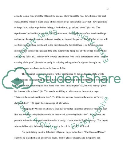 Robert Frost and Edgar Allen Poes Poetry Analysis Paper