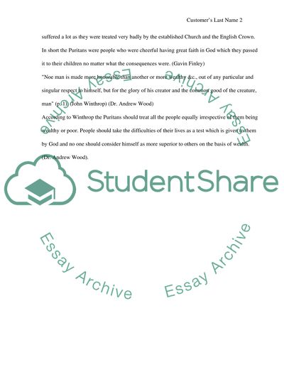 John Winthrops Model of Christian Charity