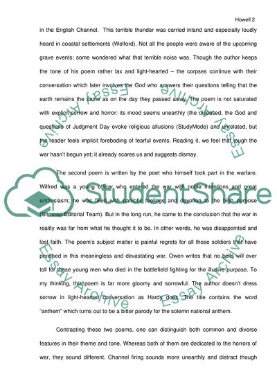 Anthem for doomed youth and Channel Firing