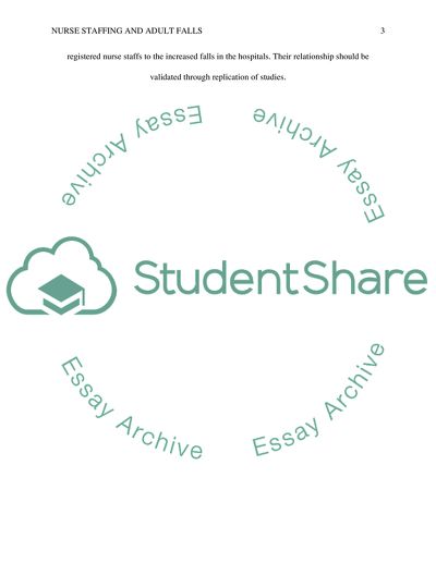 What is the association between nursing staffing levels and adult patient falls in hospitals