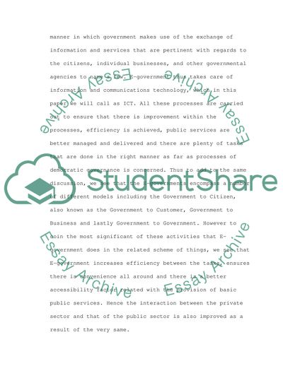 The Knowledge Age: E-Government